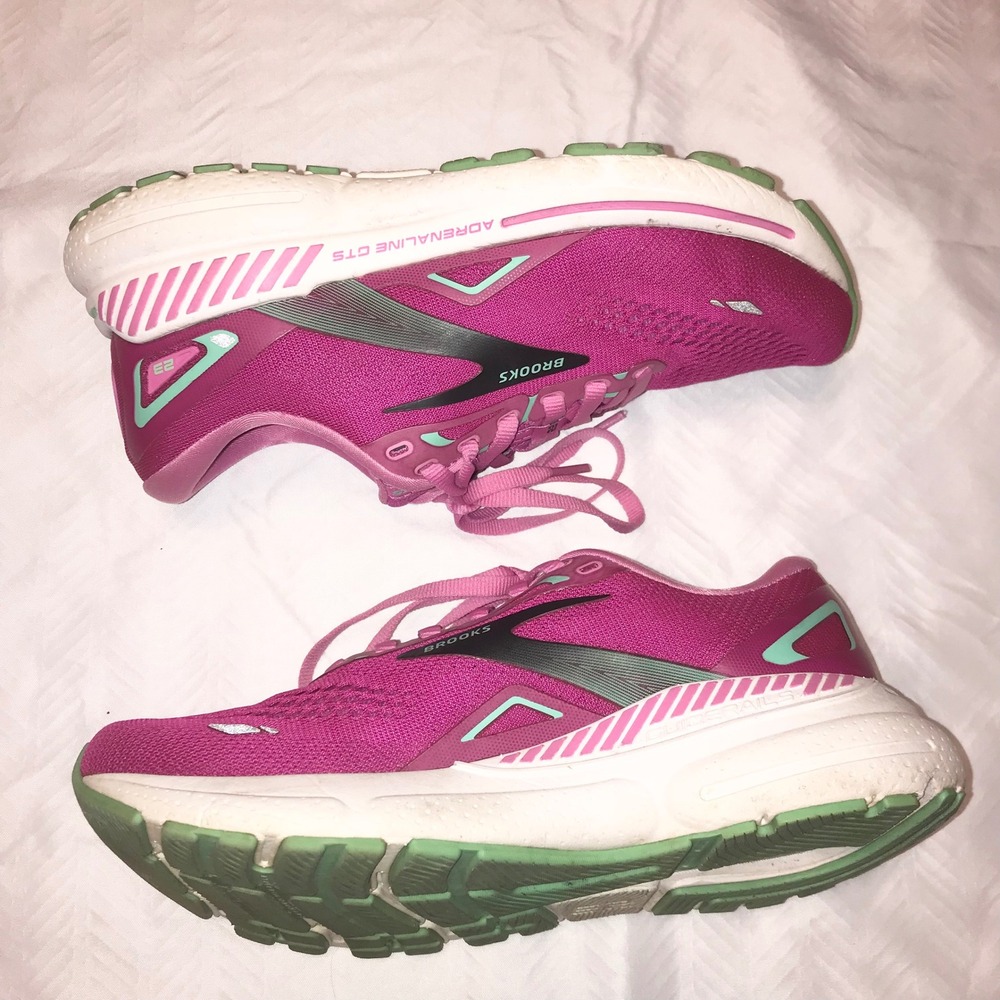 Brooks Adrenaline GTS 23 Pink Mint Green Running Shoes Womens 7.5 B  Walking - Picture 12 of 16